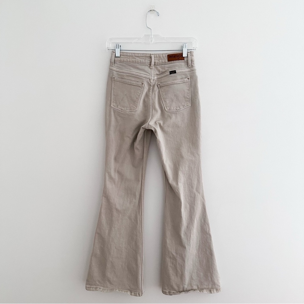 Wrangler High Rise Fierce Flare Jeans Beige Denim Bell Bottom Western Minimal 25 - Picture 7 of 9